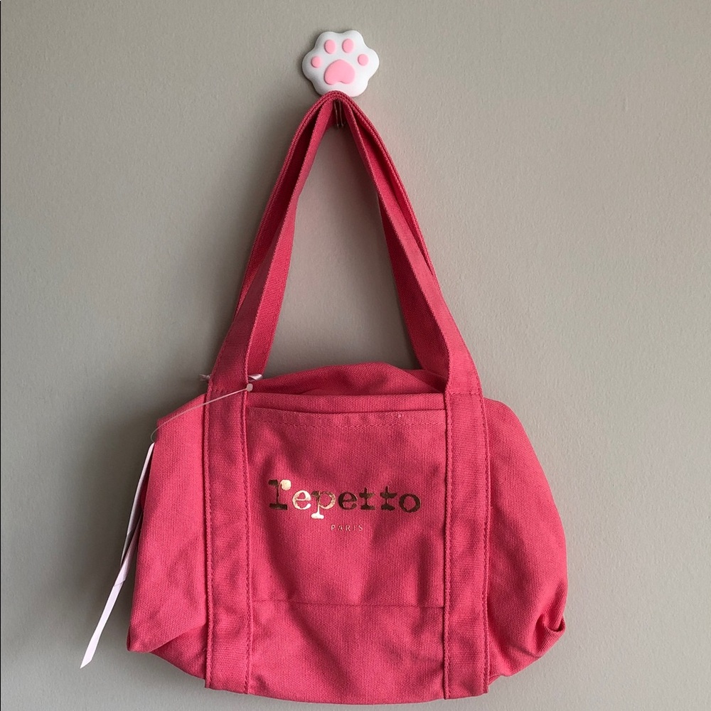 NWT Rare Repetto Raspberry Pink Canvas Tote with Rose-Gold Logo ๐ฆข๐ฉฐ๐
